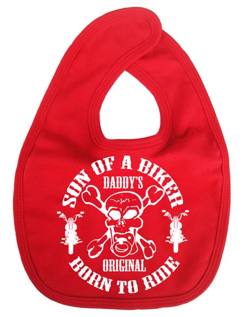 Image of Dirty Fingers Son Of A Biker Daddy's Original Born To Ride Bib Red