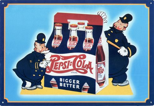 Image of Pepsi-cola Pepsi Cola Pepsi Cops Tin Sign
