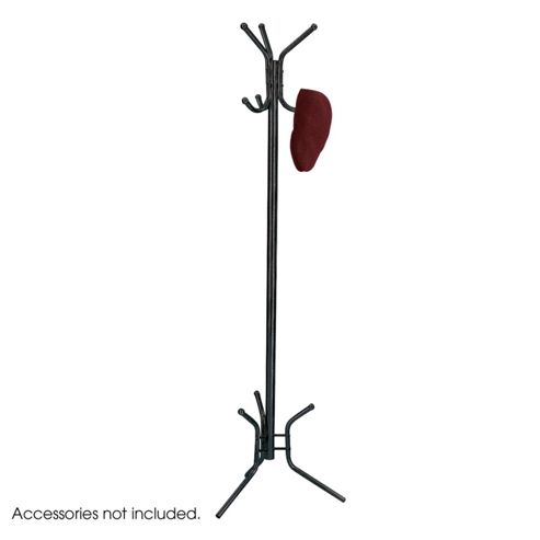 Image of Safco Six Hook Steel Coat Stand In Black