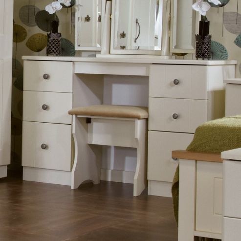 Image of Welcome Furniture Kingston Kneehole Dressing Table - Cream