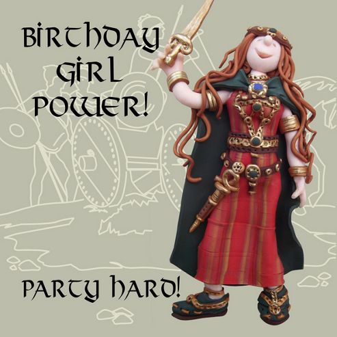 Image of Holy Mackerel Birthday Girl Power Greetings Card