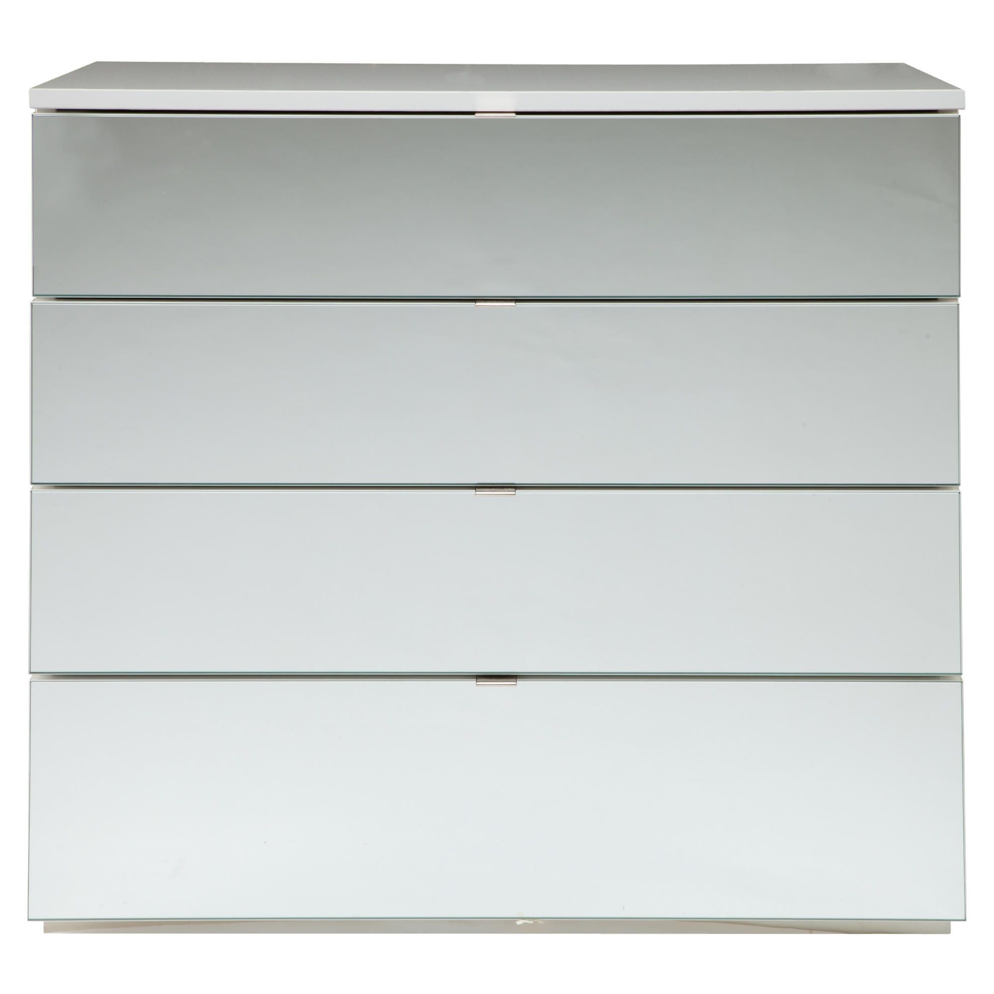 Palermo 4 Drawer Chest White Mirrored at Tesco Direct