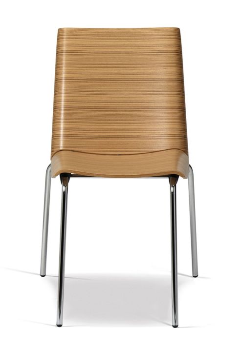 Image of Plank Millefoglie Chair - Zebrano - Chrome Plated