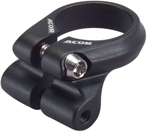 Image of Acor Seat Post Clamp With Carrier Bosses: 318mm Silver