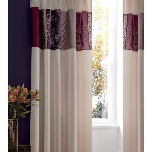 Image of Catherine Lansfield Home Signature Border Patchwork Curtains 168cm Wide X 183cm Drop (66x72 Inches)