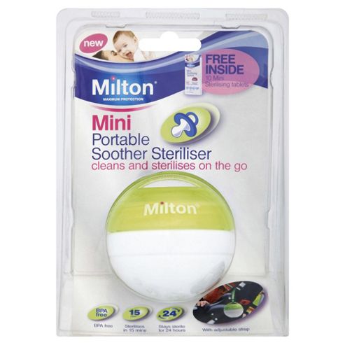 Image of Milton Portable Mini Soother Steriliser Green/blue