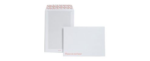 Image of Plus Fabric Envelopes Prestige Board-backed Peel And Seal 120gsm White C4 [pack 125]