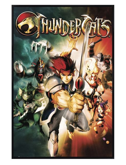 Image of Thundercats Gloss Black Framed Lion-o To The Rescue! Poster