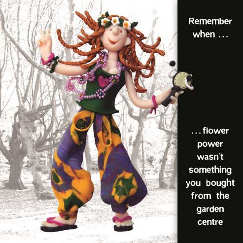 Image of Holy Mackerel Flower Power Greetings Card