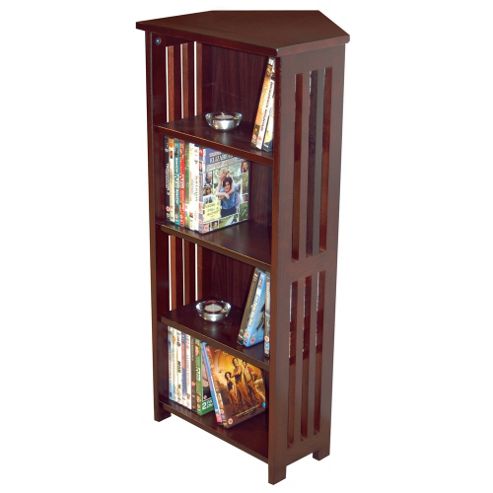 Image of Corner Cd Dvd Blu-ray Media Storage Shelves - Dark