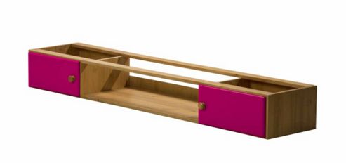 Image of Catania Under Bed Cupboards With Open Shelf In Antique &amp; Fuchsia