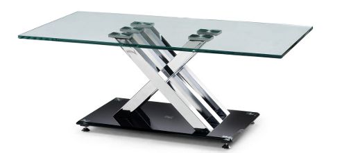 Image of Julian Bowen X-frame Clear Glass Coffee Table