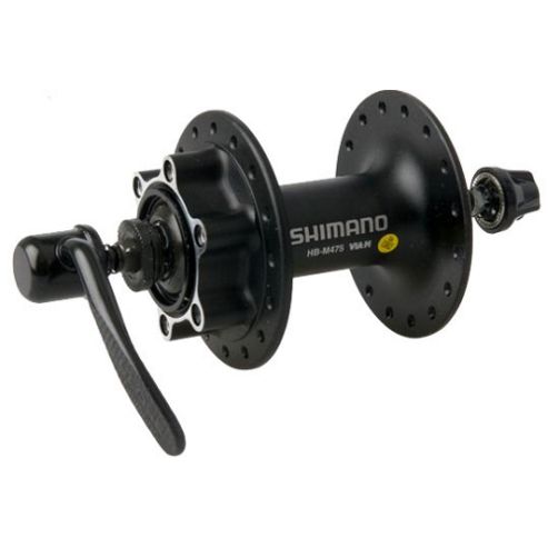 Image of Shimano M475 - 6 Bolt Disc Front Hub In Black - 36h