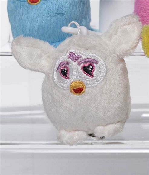 Image of Furby 7cm Keychain - Plush, No Sound - White