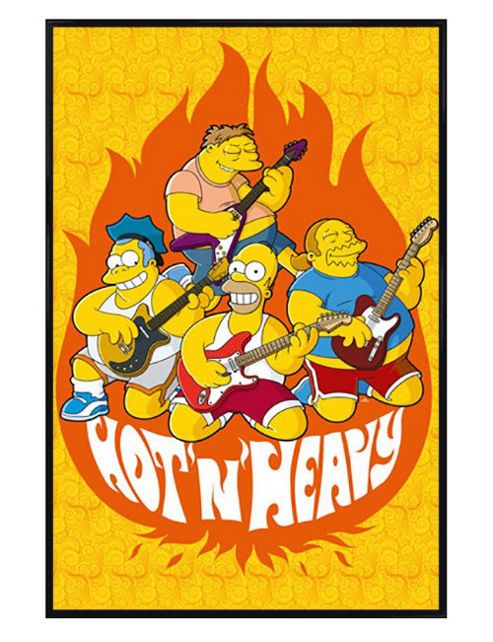 Image of The Simpsons Gloss Black Framed Hot And Heavy Poster