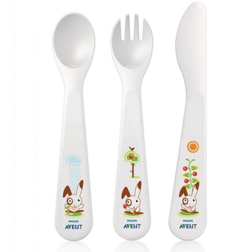 Image of Philips Avent Baby Fork, Knife And Spoon Set Scf714/00