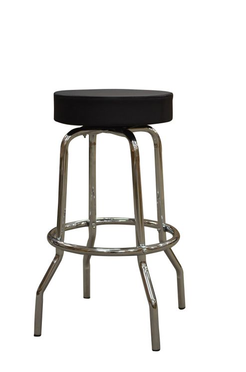 Image of American Diner Style Brown Faux Leather Bar Stool