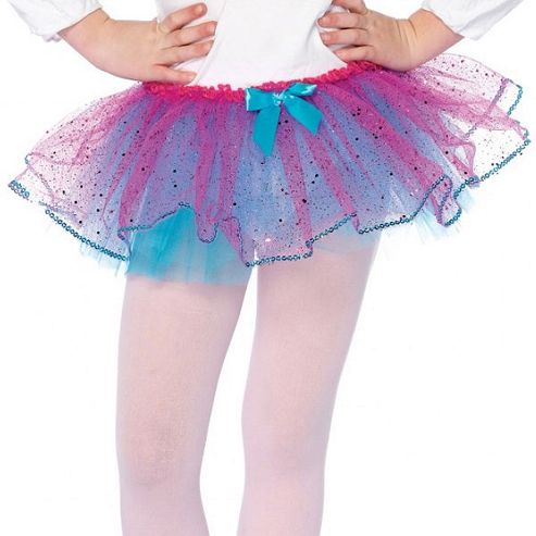 Image of Turquoise And Fuchsia Glitter Tutu - Child Costume 4-8 Years
