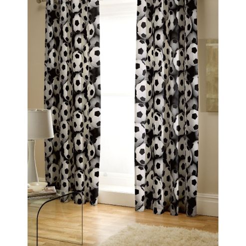 Image of Catherine Lansfield Kids Its A Goal Tab Top Curtains 66x72 (168x183cm)- World Cup Special