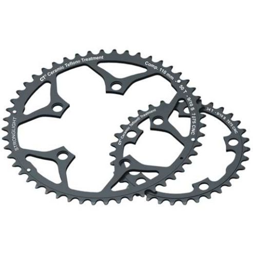 Image of Stronglight 110pcd 5083 Series 5-arm Road Black Chainrings 34t-36t - 34t