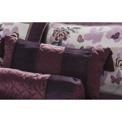 Image of Catherine Lansfield Home Designer Collection Swing Ticket Plum Corrine/ Classique Cushion