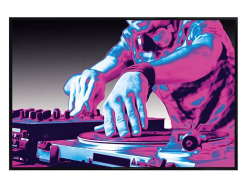 Image of Neon Turntable Gloss Black Framed Dj Heaven Poster