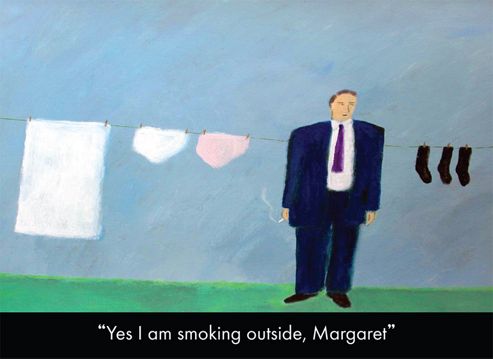 Image of Holy Mackerel Yes I Am Smoking Outside Margaret Greetings Card