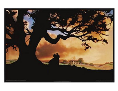 Image of Gone With The Wind Gloss Black Framed Silhouette Poster