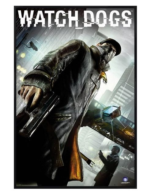 Image of Gloss Black Framed Watch Dogs Aiden Pearce Poster
