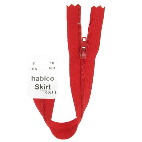 Image of Skirt Zip - 18cm - Red