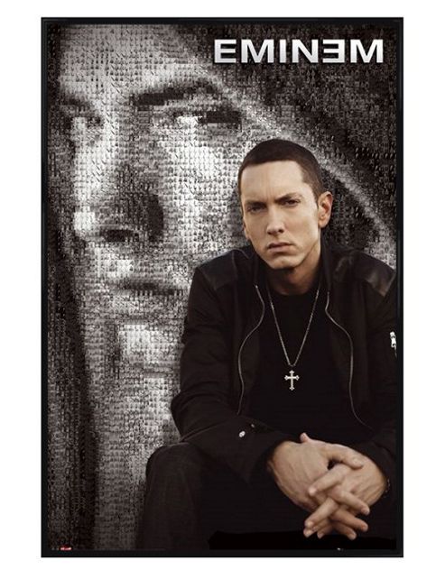 Image of Eminem Gloss Black Framed Mosaic Poster
