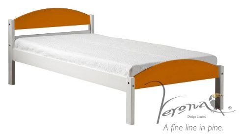 Image of Maximus White And Orange 3ft Bedframe
