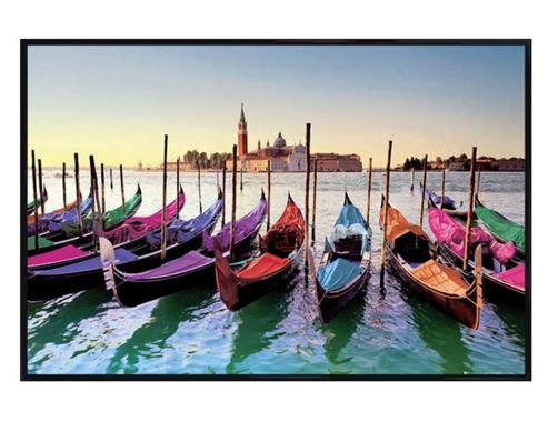 Image of Gloss Black Framed Venetian Gondolas Poster