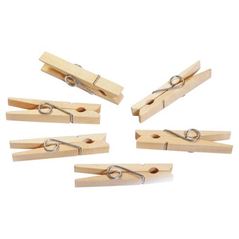 Image of Tesco 24 Pack Wooden Storm Pegs