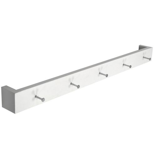 Image of Ellis - Wall Mounted 5 Coat Hook / Hanging Storage - White