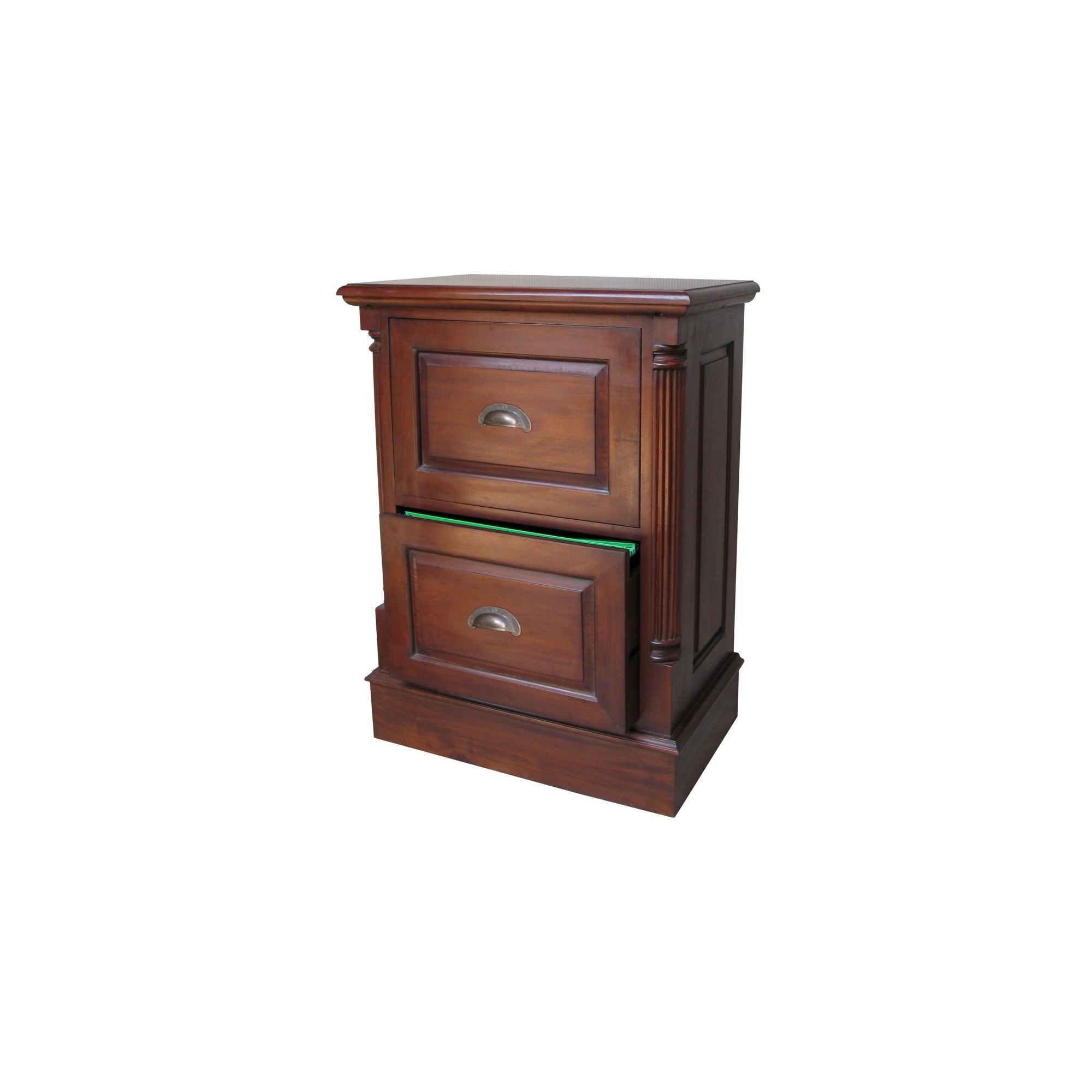 Lock stock and barrel Mahogany 2 Drawer Filing Cabinet with Antique Handles in Mahogany at Tesco Direct