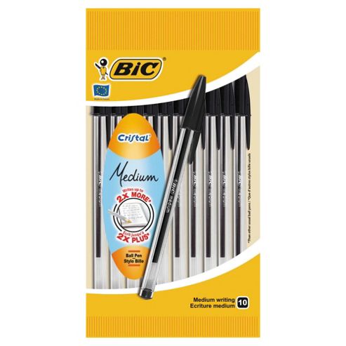 Image of Bic Cristal Ball Pen, Black, 10 Pack