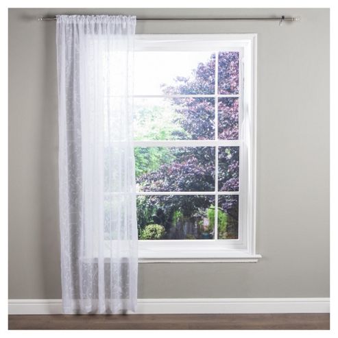 Image of Nightingale Voile Slot Top Curtain W137xl122cm (54x48"), - White