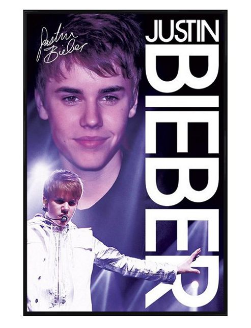 Image of Justin Bieber Gloss Black Framed Bieber Live! Poster