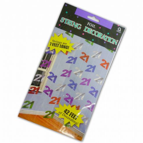 Image of Amscan 21st Birthday Hanging String Decoration
