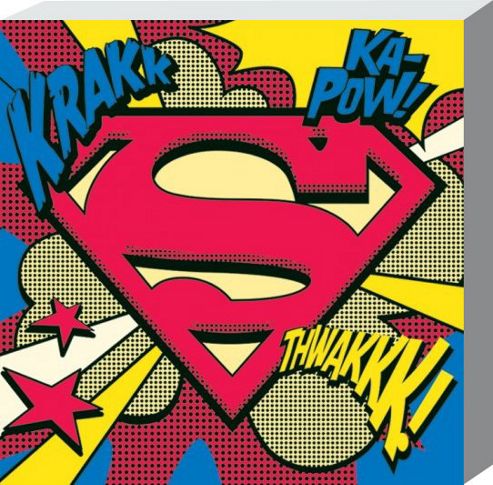 Image of Superman Popart Shield Canvas Print