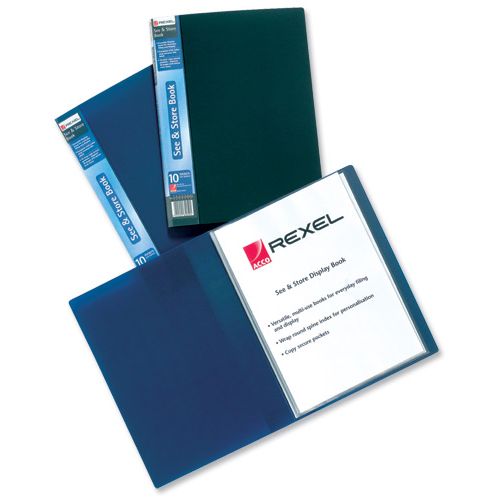 Image of Rexel A4 60 Pockets See And Store Book With Full-length Spine Ticket Black