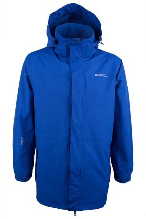 Image of Glacier Extreme Mens Waterproof Rain Coat Anorak Hooded Shower Proof Jacket - Electric Blue