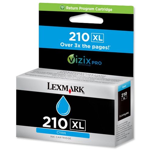 Image of Lexmark 210xl High Yield Return Program Cyan Ink Cartridge