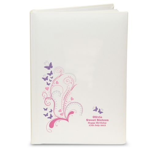 Image of Personalised Pink Butterfly Swirl Album With Sleeves