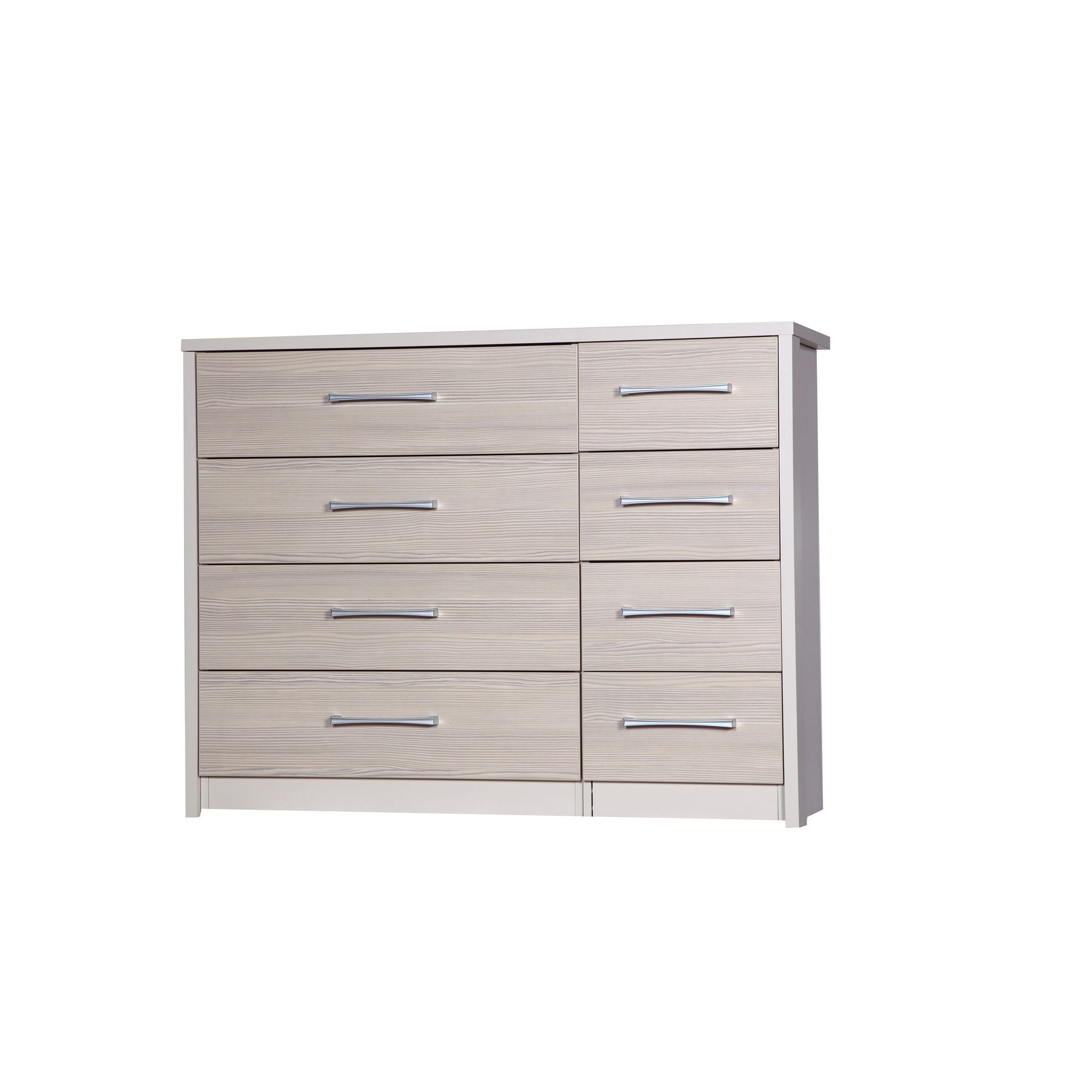 Alto Furniture Avola 8 Drawer Double Chest - Cream Carcass With Champagne Avola at Tesco Direct