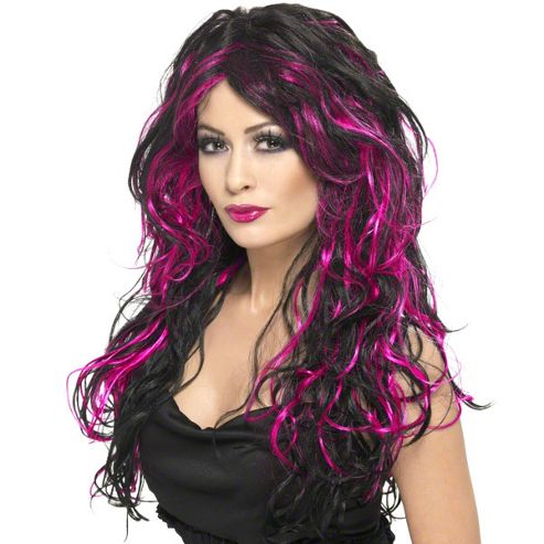 Image of Gothic Bride Wig - Pink & Black