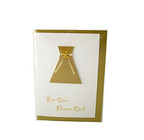 Image of Little Gem Gold Flower Girl Wedding Card