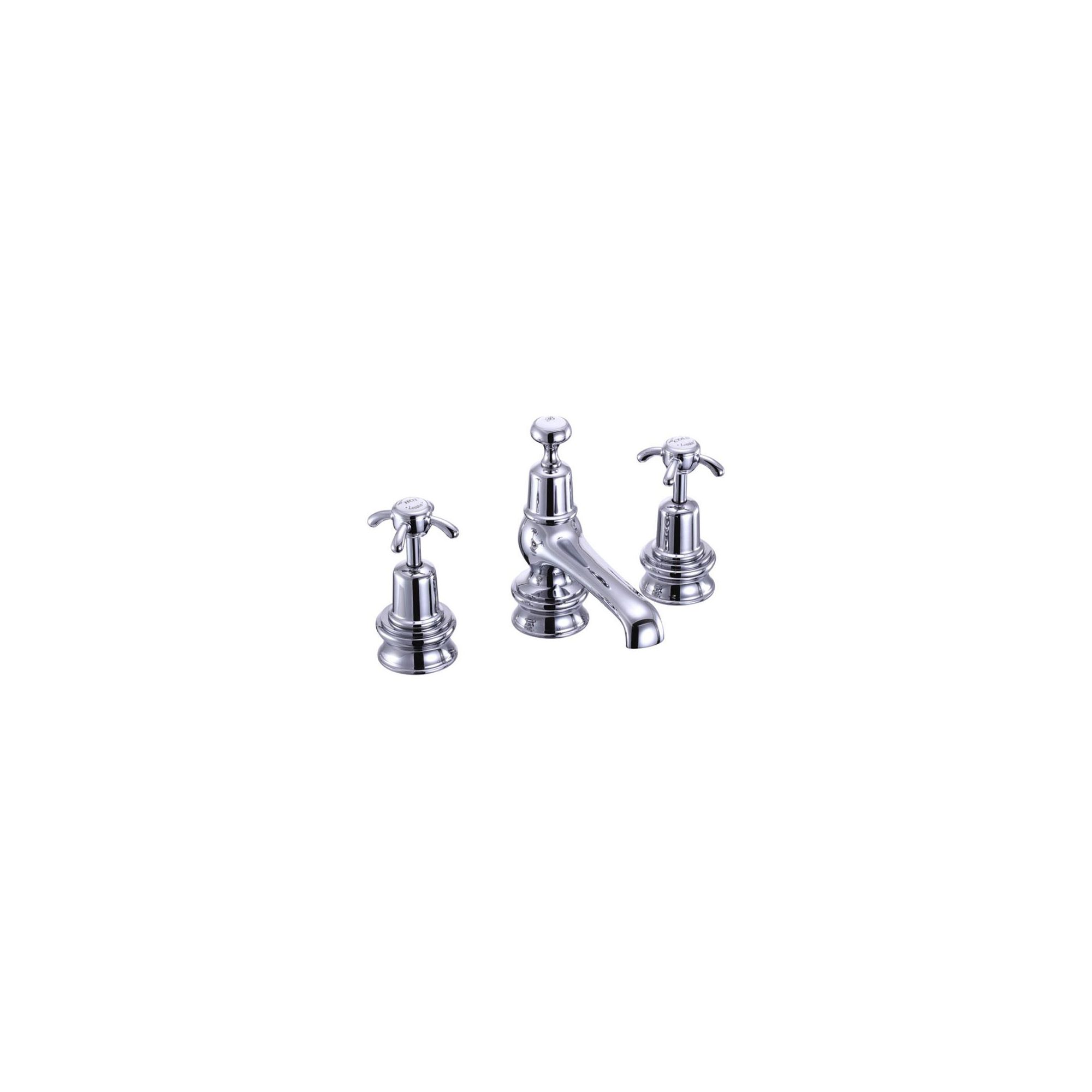Burlington Anglesey Regent 3 Hole Basin Mixer Tap with Pop-Up Waste, Deck Mounted, Chrome at Tesco Direct
