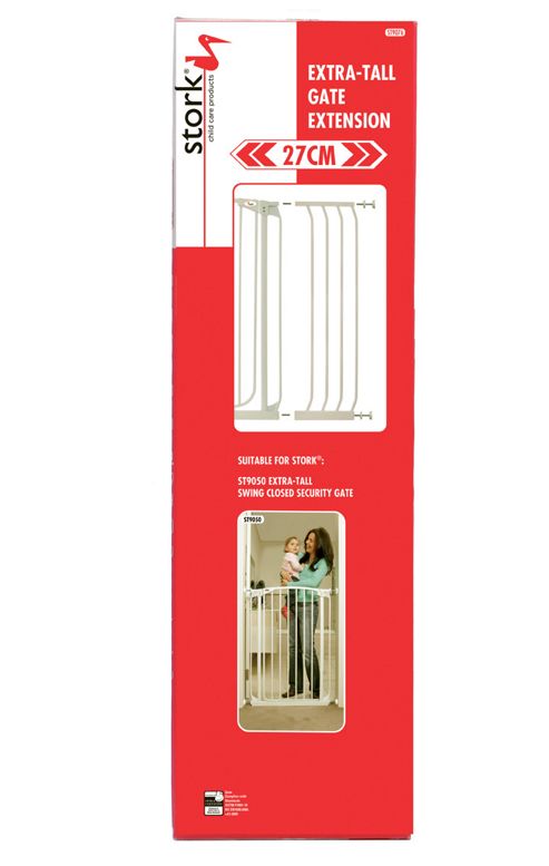 Image of Stork Childcare Products Tall White Gate Extension 27cm Wide